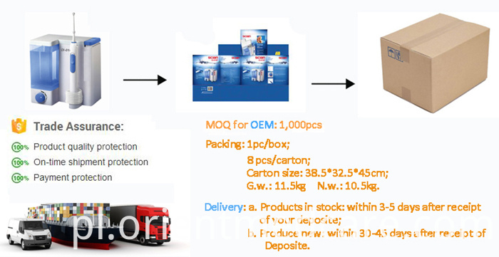 Packing and shipping of oral water flosser Packing and shipping of oral water flosser